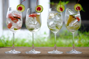 glasses of cocktail