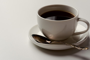 view of a cup of coffee, isolate on white background