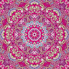 Indian floral paisley medallion pattern. Ethnic Mandala ornament.