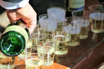 glasses of champagne on table
