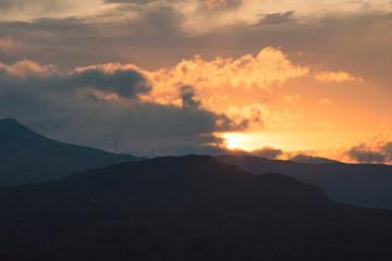 Sunset among the mountains 