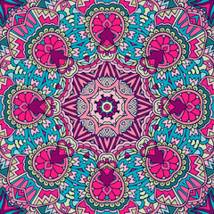 Abstract festive colorful floral mandala ethnic boho pattern