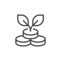 Investment line icon and financial concept