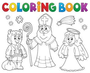 Printed kitchen splashbacks For kids Coloring book Saint Nicholas Day theme 2