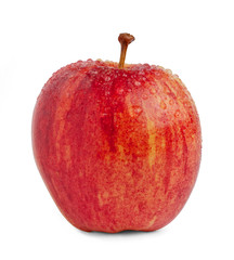 Red apple with water drop isolated on white background with clipping path