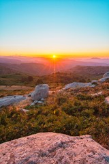 Sunset among the mountains