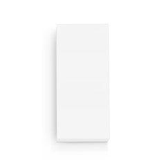 Rectangular box mockup isolated on white background, view from above. Vector illustration