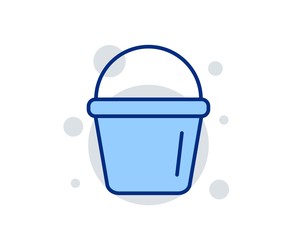 Cleaning bucket line icon. Washing Housekeeping equipment sign. Linear design sign. Colorful bucket icon. Vector