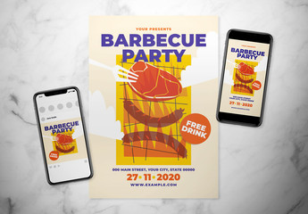 Graphic Barbecue Party Flyer Layout