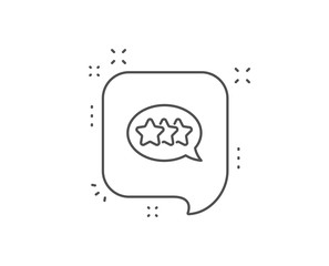 Stars line icon. Chat bubble design. Feedback rating sign. Customer satisfaction symbol. Outline concept. Thin line stars icon. Vector