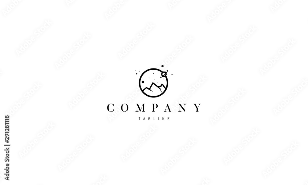 Canvas Prints vector logo on which an abstract image of a cosmic landscape.