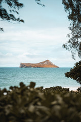 Views of Rabbit Island from Waimanalo Beach, Oahu, Hawaii.