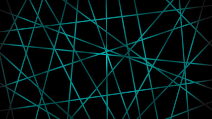 Abstract dark background of intersecting lines in light blue colors