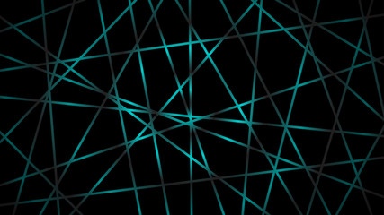Abstract dark background of intersecting lines in light blue colors