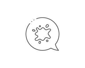 Dirty spot line icon. Chat bubble design. Laundry service sign. Clothing dirt symbol. Outline concept. Thin line dirty spot icon. Vector