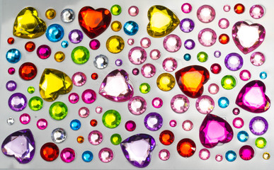 multi-colored rhinestones background. copy space