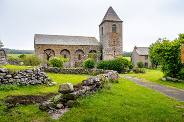 Stone church of Aubrac village