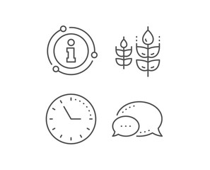 Gluten free line icon. Chat bubble, info sign elements. Organic tested sign. Natural product symbol. Linear gluten free outline icon. Information bubble. Vector