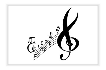 Music note icons, music scale, music element vector