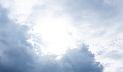 Fototapeta premium Bright blue sky Gradually cloud on background, with copy space for your text..