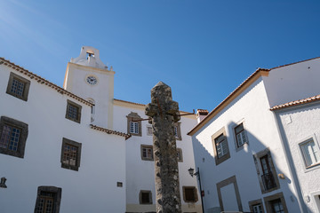 Traditional houses on a beautiful street inside the castle walls in Marvao, Alentejo, Portugal