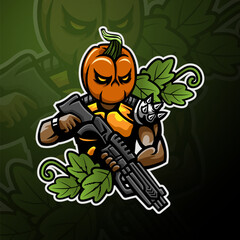 Pumpkin head soldier logo gaming esport © Wisma Kreatif