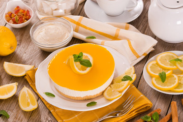 Lemon and mascarpone cheesecake. 