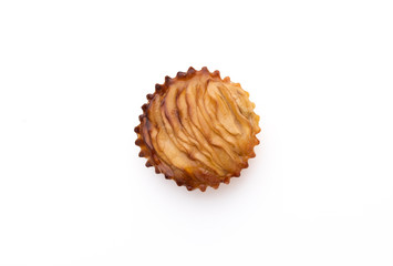 apple pie bread food on isolated white background 