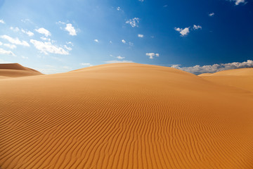 Fototapeta na wymiar beautiful sand texture of dunes in the Sahara desert, white dunes of Vietnam, near the city of Mui Ne