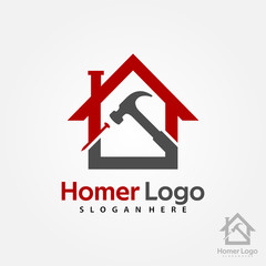 Home Construction Logo Design Template. House Building Store Logo Template