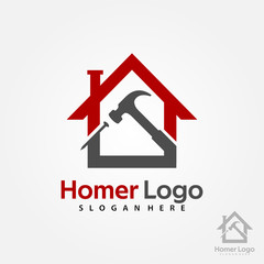 Home Construction Logo Design Template. House Building Store Logo Template
