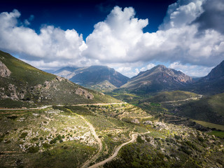 Beautiful cloud and Crete plateau on Crete Island, Greece