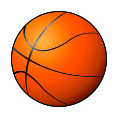 Fototapeta premium Basketball ball realistic orange simple flat vector icon illustration isolated eps10