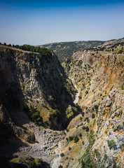 View of narrow valley over Aradena George in Aradena, Crete
