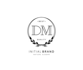 D M DM Beauty vector initial logo, handwriting logo of initial signature, wedding, fashion, jewerly, boutique, floral and botanical with creative template for any company or business.
