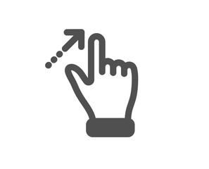 Slide arrow sign. Touchscreen gesture icon. Swipe action symbol. Classic flat style. Simple touchscreen gesture icon. Vector