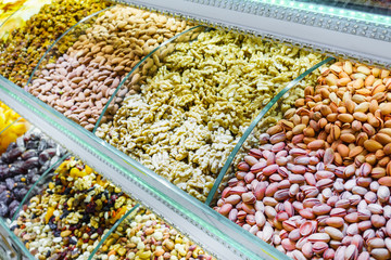 Variety of dried fruits for sale