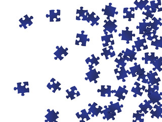 Business conundrum jigsaw puzzle dark blue pieces 