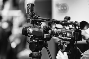 Cameraman Recording Event At Media Press Conference