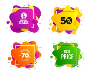 Best Price. Liquid shape, various colors. Special offer Sale sign. Advertising Discounts symbol. Geometric vector banner, square frames. Best price text. Gradient shape badge. Vector