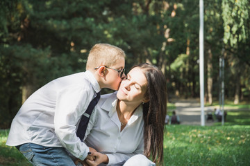 Fototapeta premium mother and son