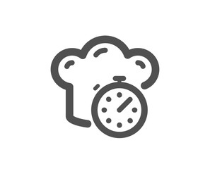 Frying stopwatch sign. Cooking timer icon. Food preparation symbol. Classic flat style. Simple cooking timer icon. Vector