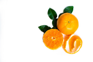 Oranges on white background with copyspace