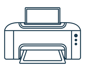 Printer Icon. Concept for Hi Tech. Outline Office Equipment. Technical Symbol, Icon and Badge. Simple Vector illustration
