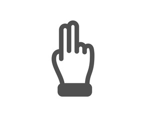 Two fingers palm sign. Click hand icon. Gesture symbol. Classic flat style. Simple click hand icon. Vector
