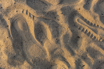 sand texture with traces of shoes