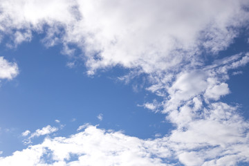 cloudy blue sky in changeable weather in summer