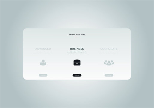 Pricing table  vector. order, box, button, list for web. price list. mobile.