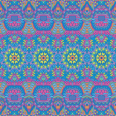 Abstract festive colorful grunge vector ethnic tribal pattern