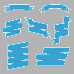 Fototapeta premium set of blue ribbon banner icon